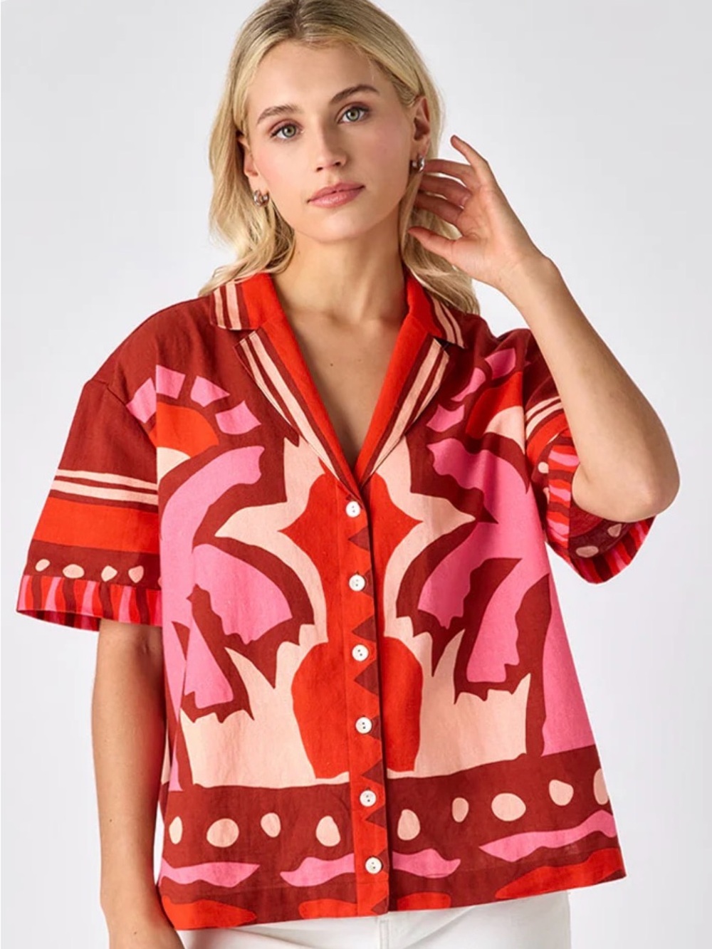 Crosby by Mollie Burch Iker Top in Pink & Red